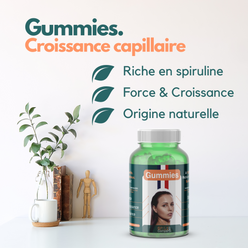Gummies Cheveux Force & Croissance 100% Naturelles Sans Sucres